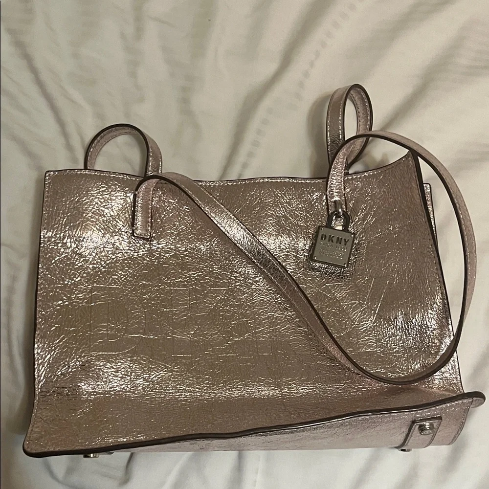 DKNY Shimmering Rose Gold Tote - Picture 5 of 8